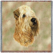 Soft Coated Wheaten Terrier - Robert May - Lap Square Cotton Woven Blanket Throw -  (54x54)