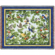Songbirds - Helen Vladykina - Cotton Woven Blanket Throw -  (72x54)
