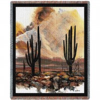 Sonoran Sentinels - Adin Shade - Southwest Scenic - Cotton Woven Blanket Throw -  (72x54)