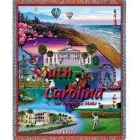 State of South Carolina - Cotton Woven Blanket Throw -  (72x54)