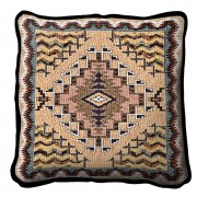 Southwest Butte Textured Hand Finished Elegant Woven Throw Pillow Cover 100% Cotton  Size 17x17