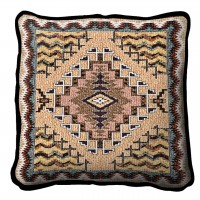 Southwest Butte Textured Hand Finished Elegant Woven Throw Pillow Cover 100% Cotton  Size 17x17