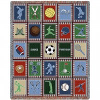 Sports Quilt - Cotton Woven Blanket Throw -  (72x54)