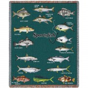 Florida Sport Fishing - Cotton Woven Blanket Throw -  (72x54)