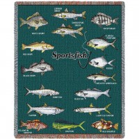 Florida Sport Fishing - Cotton Woven Blanket Throw -  (72x54)