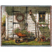 Spring Cleaning John Rossini - Cotton Woven Blanket Throw -  (72x54)