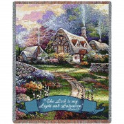 Springtime Glory - The Lord Is My Light And My Salvation - -Psalm 27:1 - James Lee - Cotton Woven Blanket Throw -  (72x54)