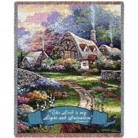 Springtime Glory - The Lord Is My Light And My Salvation - -Psalm 27:1 - James Lee - Cotton Woven Blanket Throw -  (72x54)