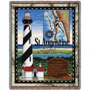 St Augustine Lighthouse - Cotton Woven Blanket Throw -  (72x54)