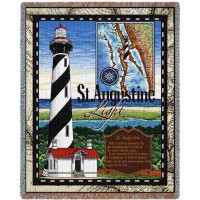 St Augustine Lighthouse - Cotton Woven Blanket Throw -  (72x54)