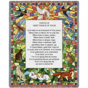 Prayer of St Francis of Assisi - Cotton Woven Blanket Throw -  (72x54)