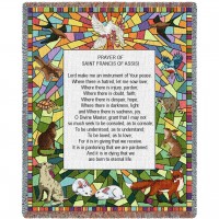 Prayer of St Francis of Assisi - Cotton Woven Blanket Throw -  (72x54)