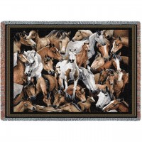 Stampede - Helen Vladykina - Cotton Woven Blanket Throw -  (72x54)