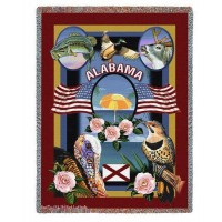 State of Alabama - Dwight D Kirkland - Cotton Woven Blanket Throw -  (72x54)