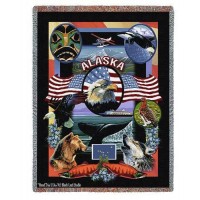 State of Alaska - Dwight D Kirkland - Cotton Woven Blanket Throw -  (72x54)