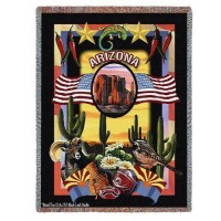 State of Arizona - Dwight D Kirkland - Cotton Woven Blanket Throw -  (72x54)