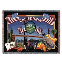 State of California - Dwight D Kirkland - Cotton Woven Blanket Throw -  (72x54)