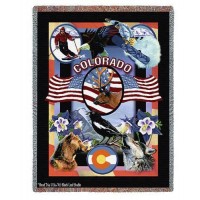 State of Colorado - Dwight D Kirkland - Cotton Woven Blanket Throw -  (72x54)