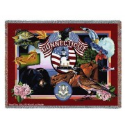State of Connecticut - Dwight D Kirkland - Cotton Woven Blanket Throw -  (72x54)