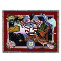 State of Connecticut - Dwight D Kirkland - Cotton Woven Blanket Throw -  (72x54)