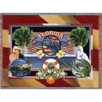 State of Florida - Dwight D Kirkland - Cotton Woven Blanket Throw -  (72x54)
