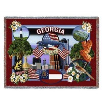 State of Georgia - Dwight D Kirkland - Cotton Woven Blanket Throw -  (72x54)