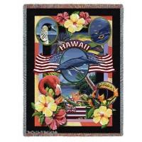 State of Hawaii - Dwight D Kirkland - Cotton Woven Blanket Throw -  (72x54)