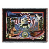 State of Idaho - Dwight D Kirkland - Cotton Woven Blanket Throw -  (72x54)