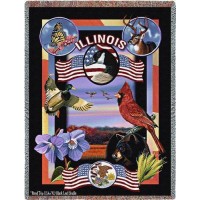 State of Illinois - Dwight D Kirkland - Cotton Woven Blanket Throw -  (72x54)