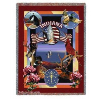 State of Indiana - Dwight D Kirkland - Cotton Woven Blanket Throw -  (72x54)
