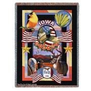 State of Iowa - Dwight D Kirkland - Cotton Woven Blanket Throw -  (72x54)