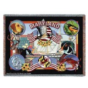 State of Maryland - Dwight D Kirkland - Cotton Woven Blanket Throw -  (72x54)