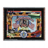 State of Massachusetts - Dwight D Kirkland - Cotton Woven Blanket Throw -  (72x54)