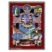 State of Michigan - Dwight D Kirkland - Cotton Woven Blanket Throw -  (72x54)