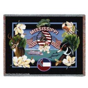 State of Mississippi - Dwight D Kirkland - Cotton Woven Blanket Throw -  (72x54)