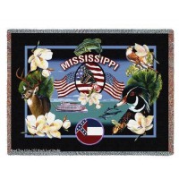 State of Mississippi - Dwight D Kirkland - Cotton Woven Blanket Throw -  (72x54)