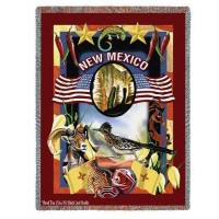State of New Mexico - Dwight D Kirkland - Cotton Woven Blanket Throw -  (72x54)