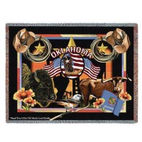 State of Oklahoma - Dwight D Kirkland - Cotton Woven Blanket Throw -  (72x54)