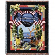 State of Oregon - Dwight D Kirkland - Cotton Woven Blanket Throw -  (72x54)