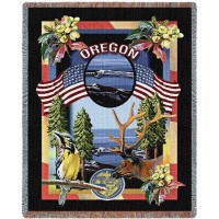 State of Oregon - Dwight D Kirkland - Cotton Woven Blanket Throw -  (72x54)