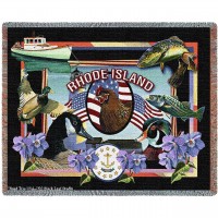 State of Rhode Island - Dwight D Kirkland - Cotton Woven Blanket Throw -  (72x54)