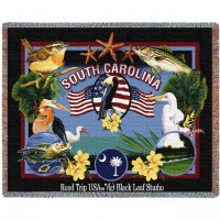 State of South Carolina - Dwight D Kirkland - Cotton Woven Blanket Throw -  (72x54)