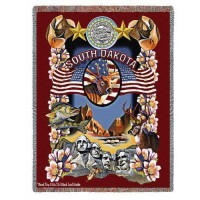State of South Dakota - Dwight D Kirkland - Cotton Woven Blanket Throw -  (72x54)