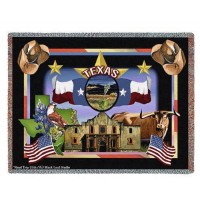 State of Texas - Dwight D Kirkland - Cotton Woven Blanket Throw -  (72x54)