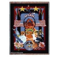 State of Utah - Dwight D Kirkland - Cotton Woven Blanket Throw -  (72x54)