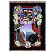 State of Virginia - Dwight D Kirkland - Cotton Woven Blanket Throw -  (72x54)