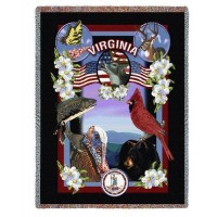 State of Virginia - Dwight D Kirkland - Cotton Woven Blanket Throw -  (72x54)