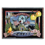 State of Washington - Dwight D Kirkland - Cotton Woven Blanket Throw -  (72x54)
