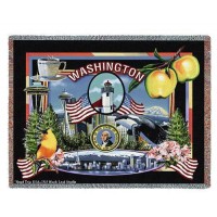 State of Washington - Dwight D Kirkland - Cotton Woven Blanket Throw -  (72x54)