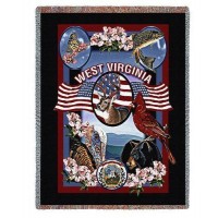 State of West Virginia - Dwight D Kirkland - Cotton Woven Blanket Throw -  (72x54)